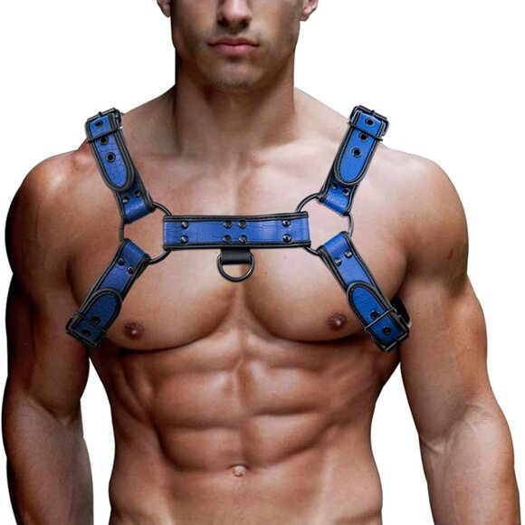Alligator Pattern PU Mens Harness Leather Suspenders Belt Adjustable Shoulder St
